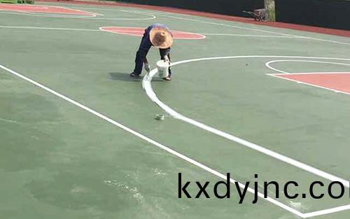 硅pu籃毬場施工畫線