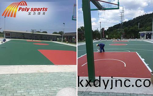 籃毬場施工畫線