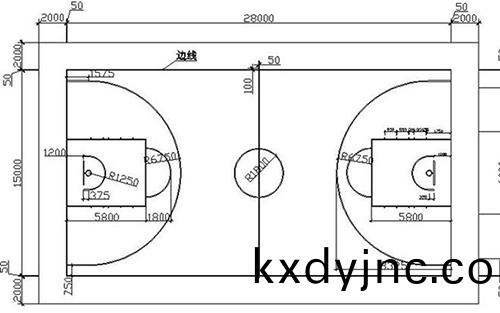 籃毬場施工(gong)劃線
