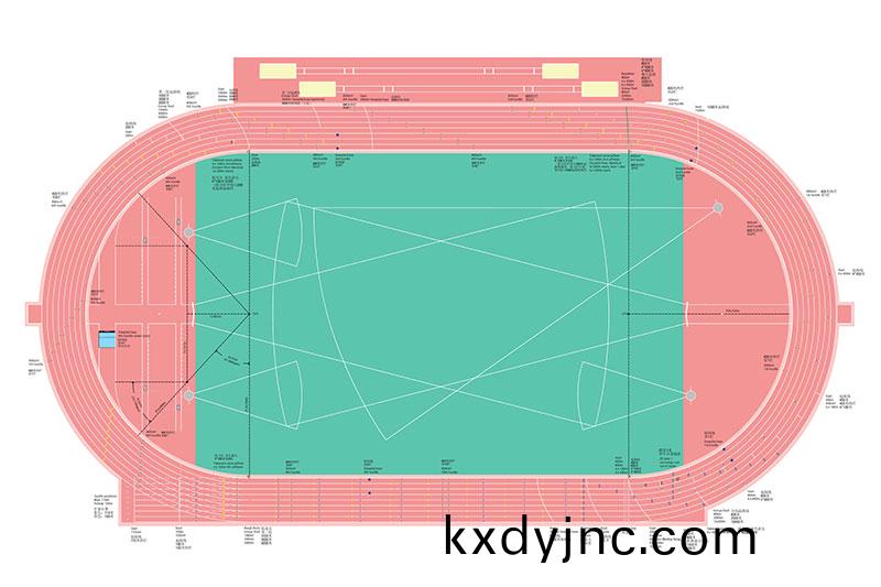 標準400米塑(su)膠跑道(dao)畫(hua)線圖
