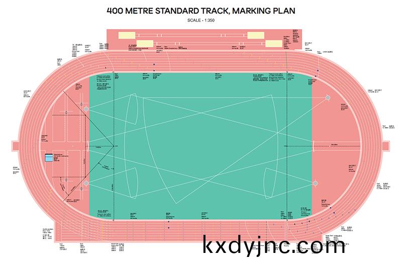 田逕場塑膠跑道劃線(xian)圖